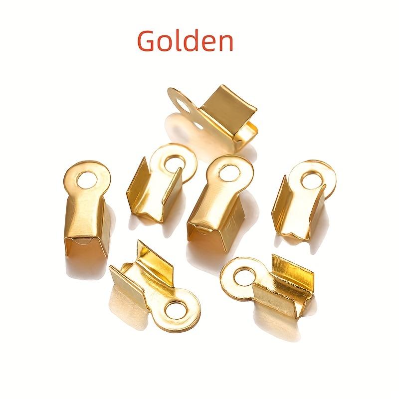 98pcs/Lot Cove Clasps Cord End Caps String Ribbon Leather Clip Tip Fold Crimp Bead Connectors For Jewelry Making DIY Supplies