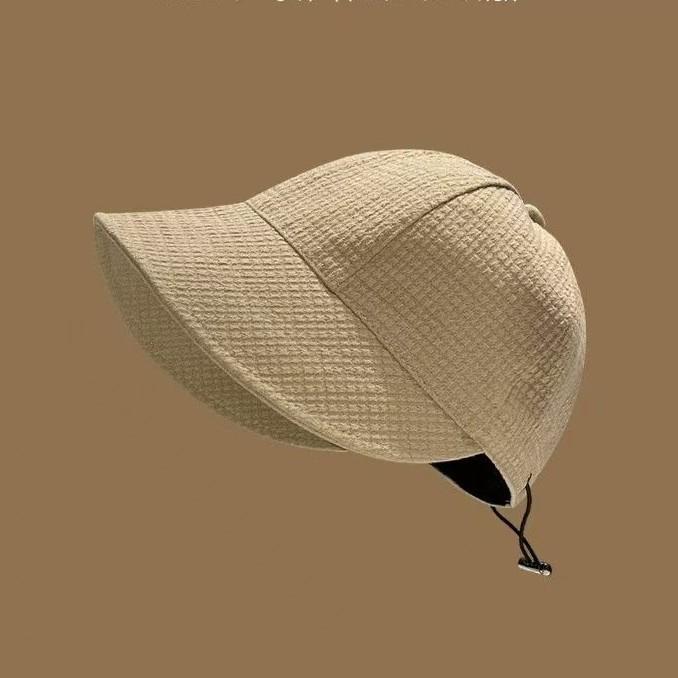 Ruth same fisherman hat children summer plain sunscreen waffle bucket hat thin modified face cap