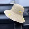Quality Raffia Hand Hook Sun Hat Women's Handmade Embroidered Flower Bucket Hat Seaside Vacation Sun Protection Straw Hat