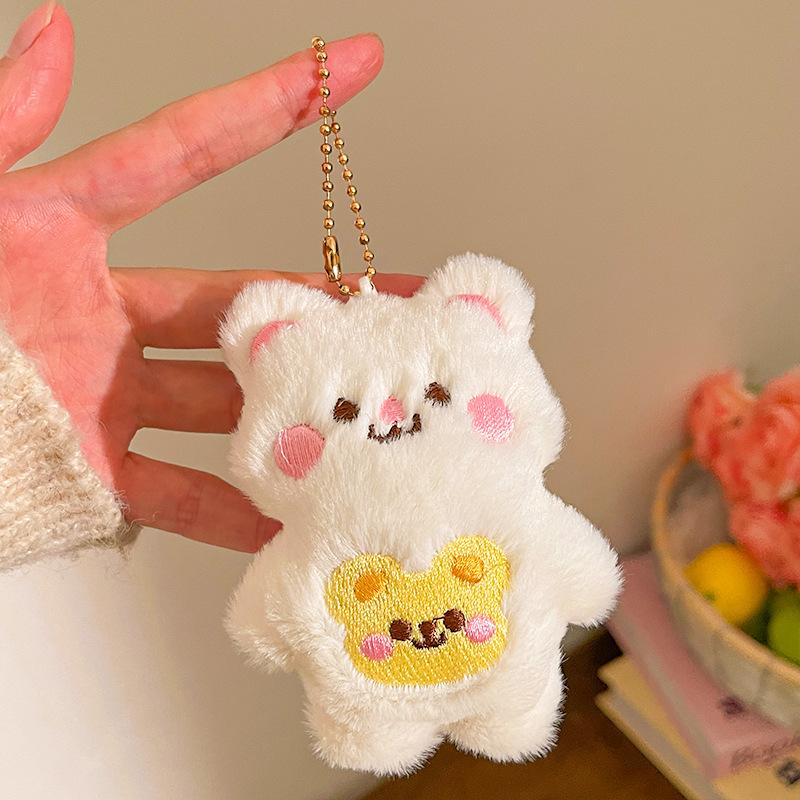 Funny Sausage Mouth Hair Ball Keychains Plush Doll Pendant Key Ring Charms Backpack Car Decor Bag Pendant Accessories