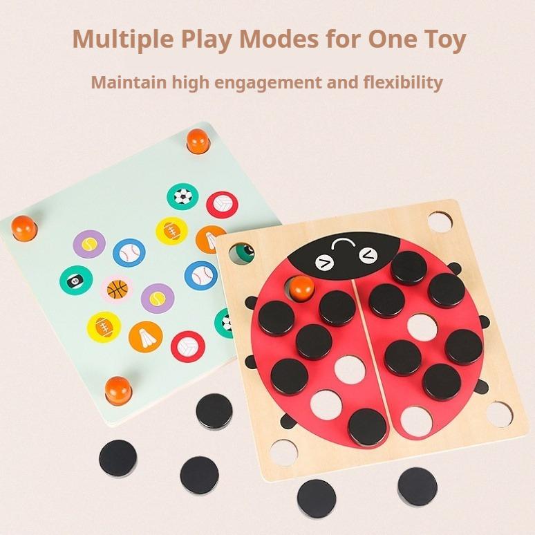 Beetle Memory Chess 3-6 Years Old Concentration Logical Thinking Training, Puzzle Parent-child Table Game Wooden Toy