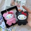 Cute Cartoon Leather Hello Kitty Keychain Kawaii Cat Creativity Pendant Backpack Hanging Ornament Decoration Accessories Gifts