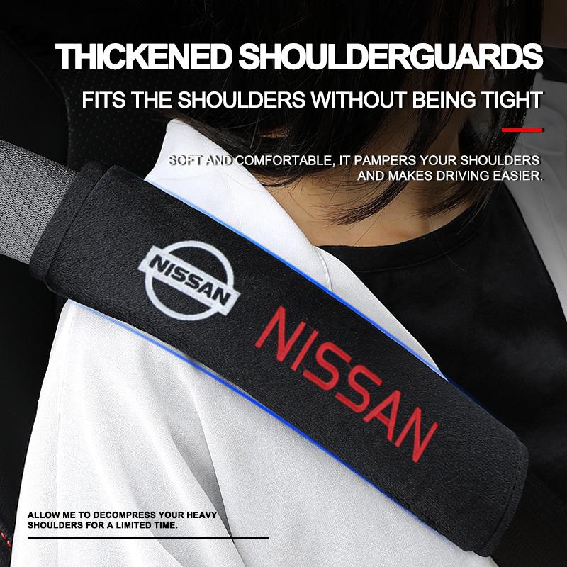 2Pcs Car Seat Shoulder Belt Cover Protector Pad Auto Accessories For Nissan X-Trail T32 T31 Qashqai Tiida Teana Car Styling