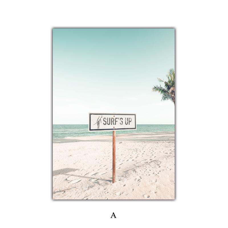 Seascape Canvas Painting Seagull Wall Pictures Ocean Art Prints Scandinavian Murals Mint Green Posters Living Room Decoration