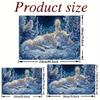 2D Winter Moon Wolf Backdrop Crystal Owl Snowy Forest Photography Background