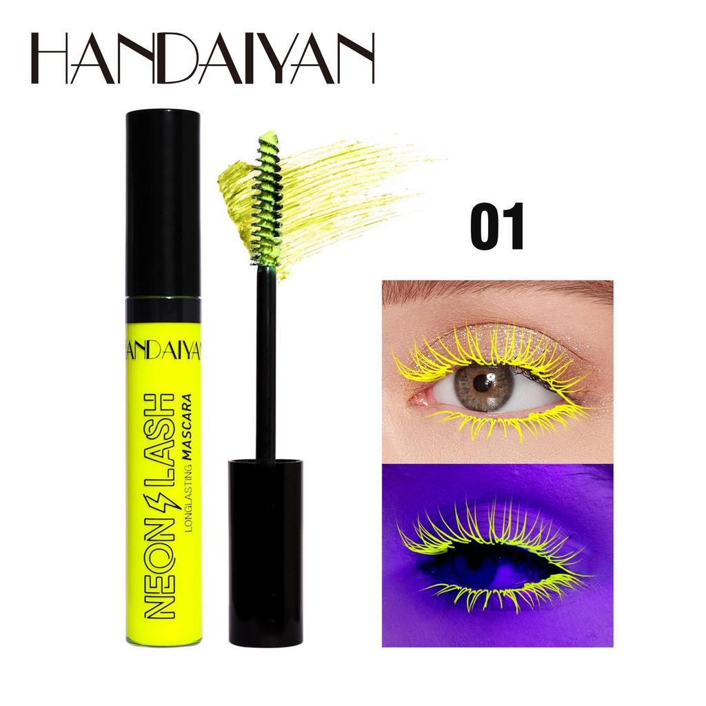 Fluorescerende mascara Kleur Onschadelijk Uitgebreid Waterdicht Langdurig Vlekvrij Geschikt voor festivalfeesten
