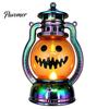 Durable Plastic Lamp Halloween Pumpkin Lantern, Flickering LED Lamp, Vintage Handheld Spooky Night Decor Oil for Tabletop Indoor Outdoor Party