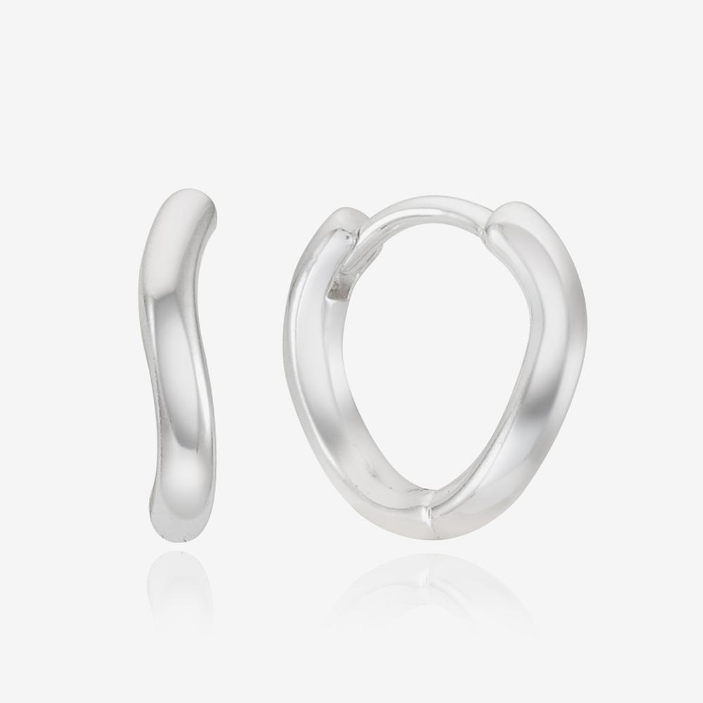 St.Scott London Essential Curve One-Touch Earrings / Stj-Eb1762Wg