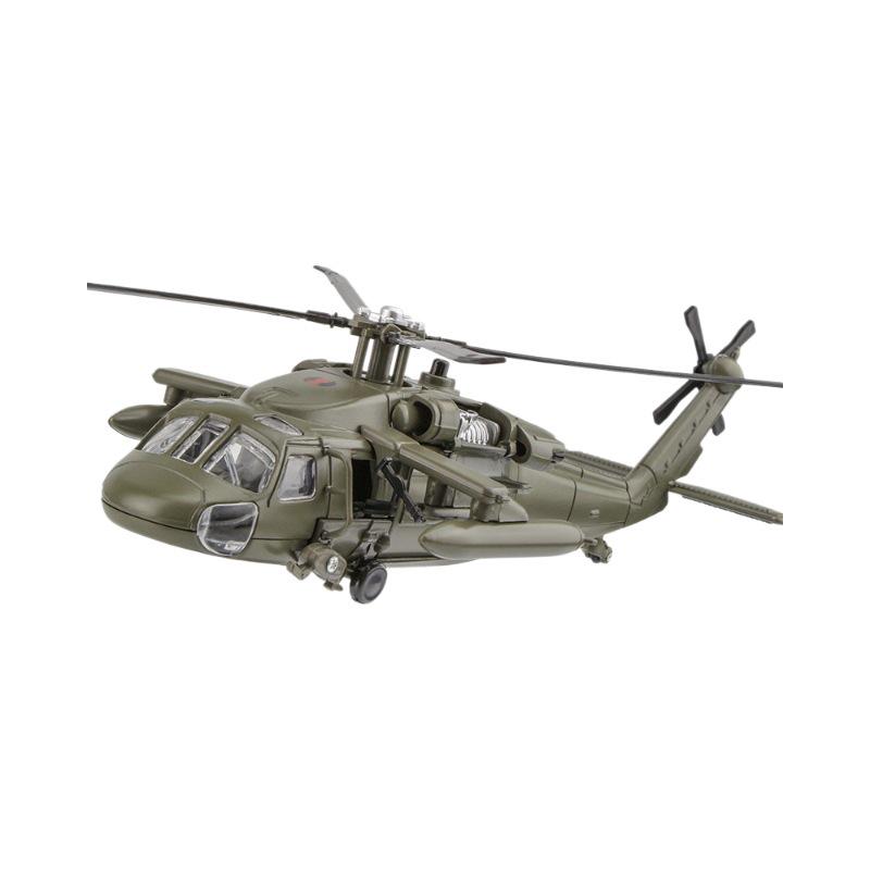 Huayi Black Hawk Helicopter Alloy Model Military Fighter Toy for Kids