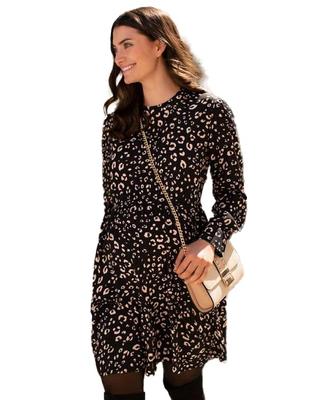 Casual Dress Maternity Dress PEARLA Black Animal [Serafin] Women's