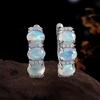 Classic Design 925 Sterling Silver October Birthstone Natural Opal Earring Fine Jewelry for Mom's Festive and Birthdays Gift