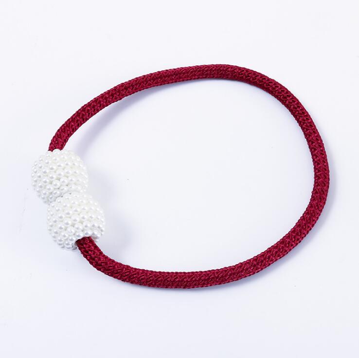 

2x Магнитный зажим для штор из жемчуга Держатели для штор Подхваты Пряжки Зажимы Подвесные шарики Пряжки Подхваты Аксессуары для штор Домашний декор красный