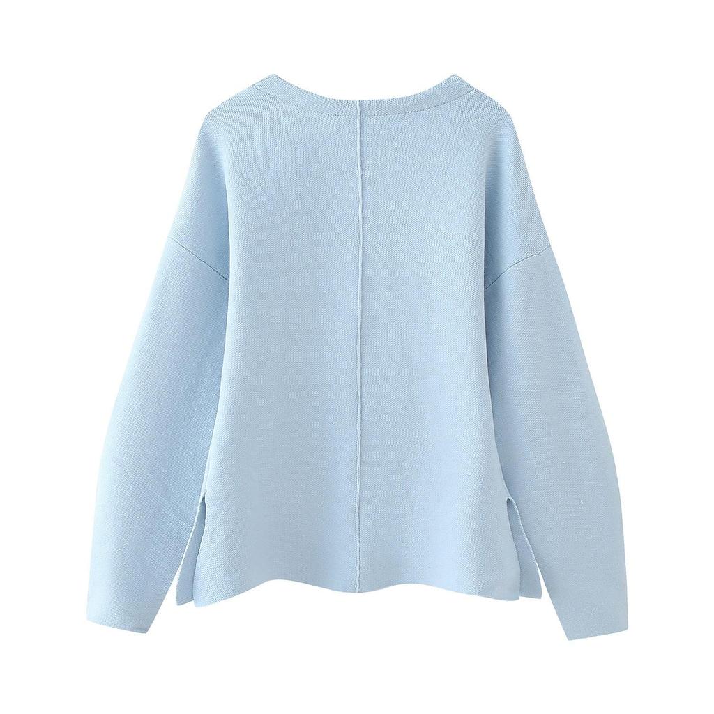 Summer 2024 Women's European & American Style Loose Sleeve Knitted Cardigan & Mini Skirt Set.