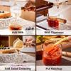 1-piece Glass Measuring Cup with Wooden Handle, Transparent Design, Double/single Spout, Suitable for Espresso or Milk.