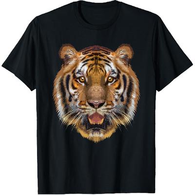 Cool Tiger For Men Women Animal Face Cat Print Bengal Tigers T-Shirt
