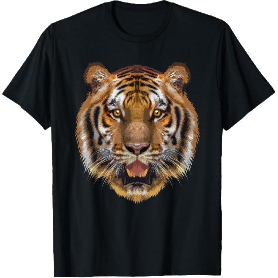 Coole Tijger Voor Mannen Vrouwen Dierlijk Gezicht Kattenprint Bengaalse Tijgers T-shirt
