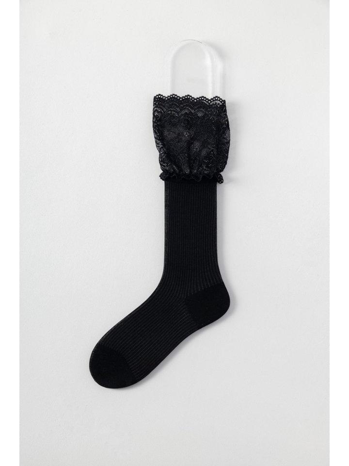 Lolita White Lace Trim Long Stockings for Spring/Summer