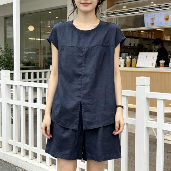 Yousheng Summer 2 Piece Sets for Women, Short Sleeve Crew Neck Top And Shorts Matching Set, Casual Loose Lounge Outfits