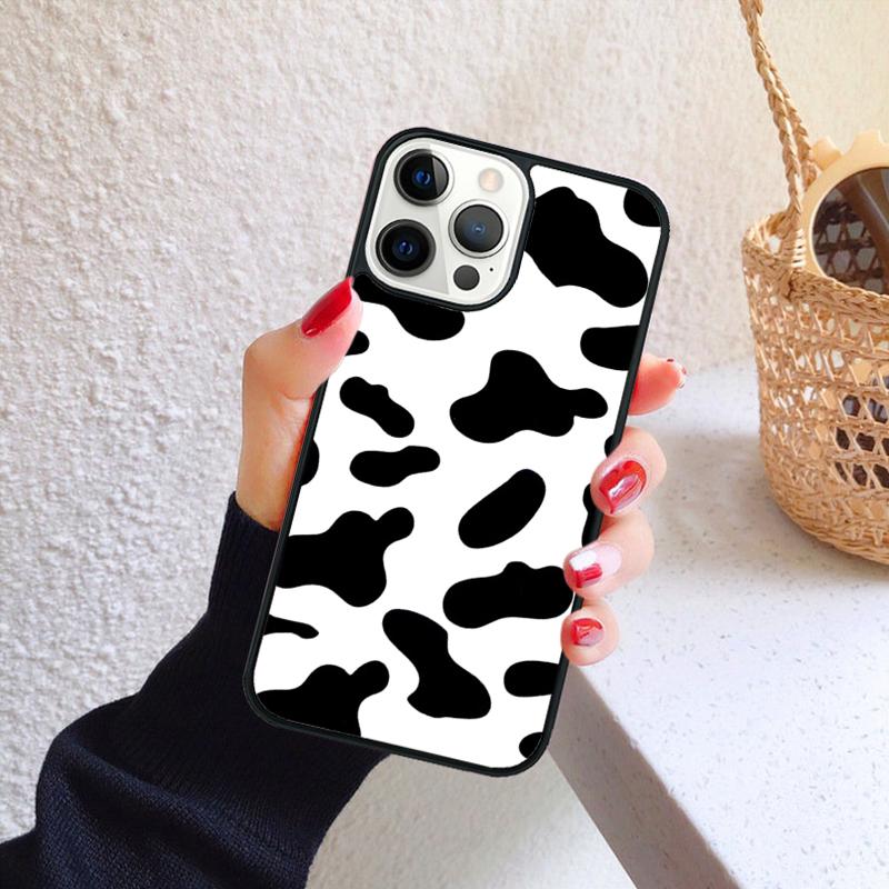 White Black Cow Phone Case for iPhone 17 Air 16 Coque 15 14 12 13 PLUS 11 PRO MAX Back Cover Fundas Shell