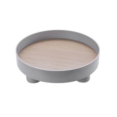 Bandeja Redonda de Plástico para Servir, Armazenamento de Cosméticos, Organizador de Mesa/Escrivaninha, Recipiente para Lanches, Alimentos, Ornamentos