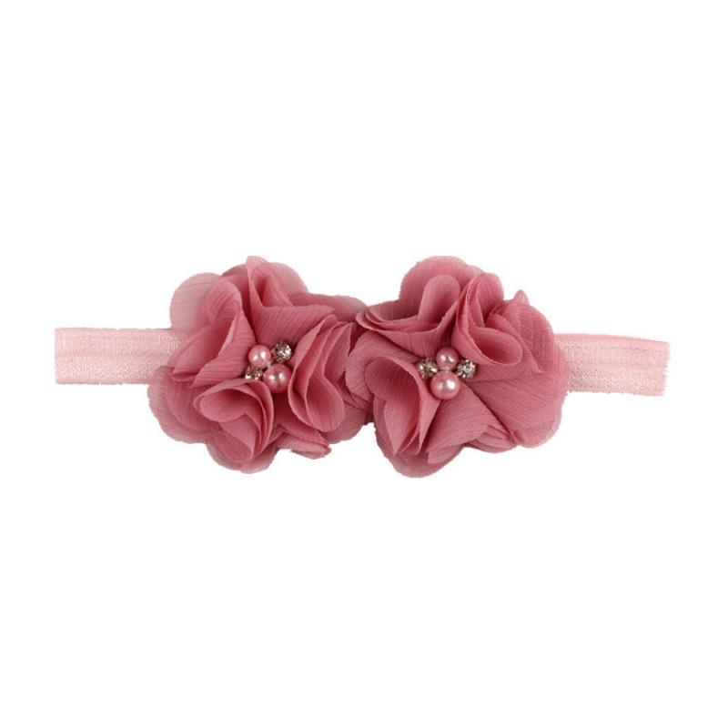 Solid Color Baby Headband, Flower Chiffon Rhinestone Floral Headband, Children's Flower Headband Hair Accessories