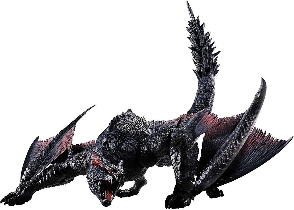 TAMASHII NATIONS MonsterArts Monster Hunter Iceborne Approximately 300mm ABS PVC Painted Action Figure S.H. World Nargacuga, &