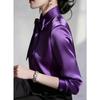 Elegant Satin Bow Tie Blouse for Women Long Sleeve Formal Office Shirt
