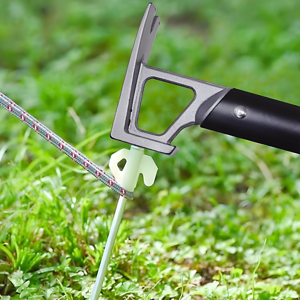 1-teiliger Campinghammer, Zeltheringhammer, Campinghammer mit Heringsentferner, Mehrzweckhammer für Outdoor-Camping, Wandern und Rucksackreisen