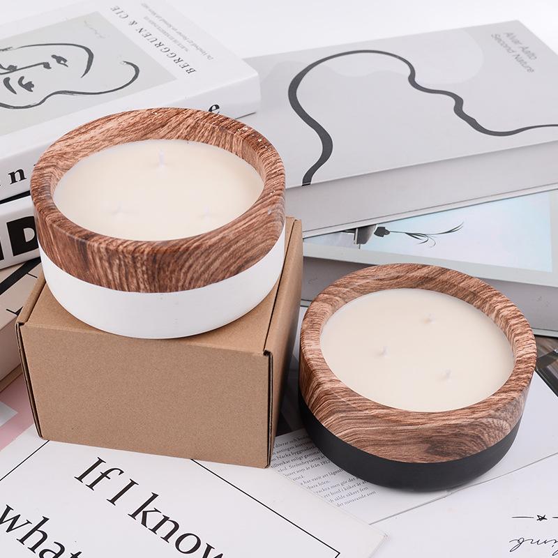 Nordic INS Style Creative Cement Cup Scented Candle Without Soy Wax Festive Atmosphere Lasting Souvenir