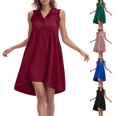 Women's Dresses Sleeveless Front Short Back Length Casual Dresses