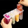 4-Link Ice Cream Popsicle Mold DIY Ice Cream Machine Homemade Ice Cubes Box Plastic Stick Ice-lolly Mold Tray Kitchen Gadgets