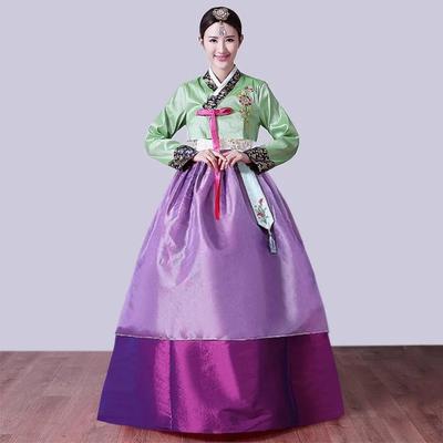 Trajes de Corte Coreanos Bordados - Roupas de Apresentação Norte e Sul Coreanas Perfeitas para Shows de Dança Coreana e Apresentações de Palco