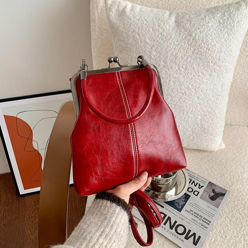 Niszbowa Torebka Ręczna w Stylu Retro i Casual, w Kontrastowych Kolorach, Jednoramienna Torebka Crossbody