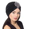 2025 Ethnic Four-Leaf Clover Diamond Pleated Headscarf Hat TJM-79C