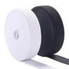 Witte Klittenbandrand Elastische Band voor Beschermende Kleding - Zwart Effen Plat, Gemiddelde Dikte