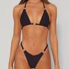 Bikini da Donna in Nylon Transfrontaliero Costume da Bagno Sexy Pantaloncini a Triangolo Costume Separato Tessuto Lucido Produttore Cinese