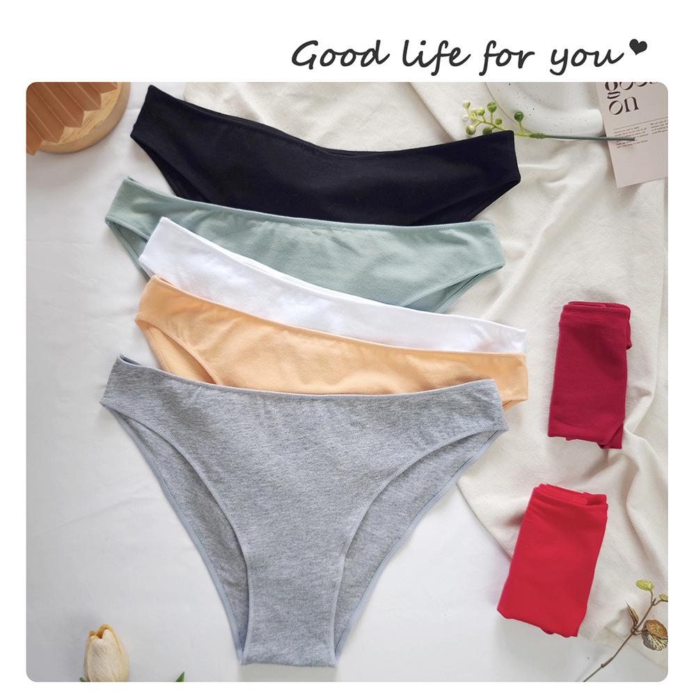Low-Waist Breathable Cotton Bikini Briefs