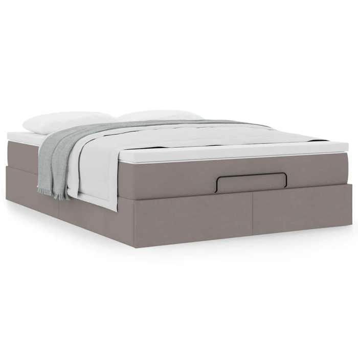 Maison Exclusive - Cadre de lit ottoman avec matelas taupe 140x190 cm tissu