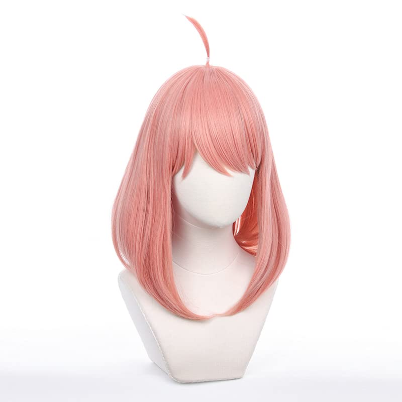LVMEY Anime Character Anya Cosplay Wig Anya Forger Pink Short Disguise Costume Heat Resistant Wig Cosplay Accessories Wig Halloween Christmas School