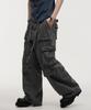 LANARCHIVE [0124] Eyelet Belt Cargo Pants - Charcoal