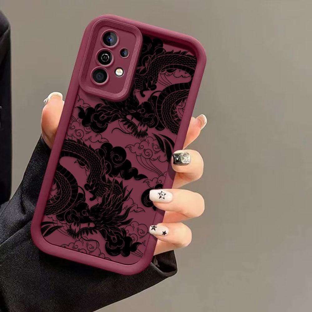 Fashion Dragon Pattern Phone Case For Samsung Galaxy S26 S25 S24 S23 S22 S21 FE S20 ULTRA PLUS TPU Case Shockproof Cover Shell