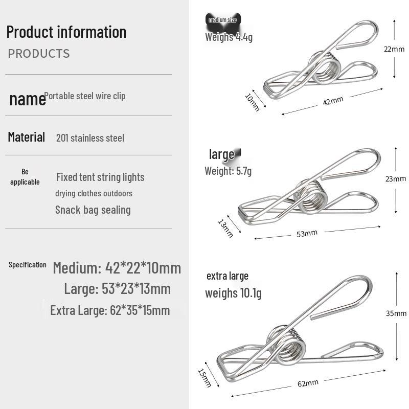 Multi-Use Tent & Awning Windproof Clips for String Lights & Camping Securement