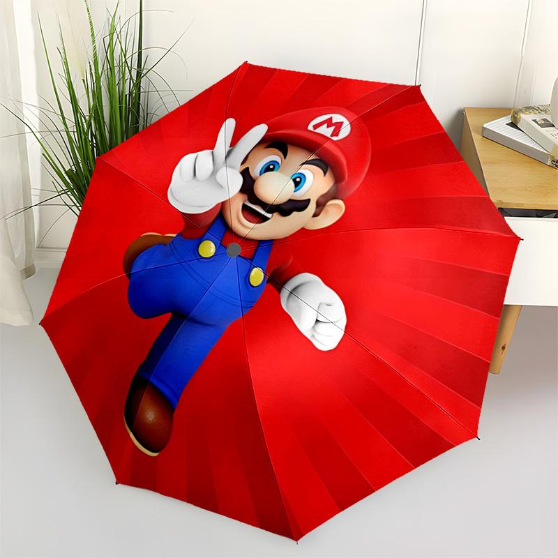 1pc Super Mario Automatic Umbrella Durable Iron Frame & Plastic Handle, Gift for Men & Women, Sturdy Construction, Best for Christmas, Helloween, Play