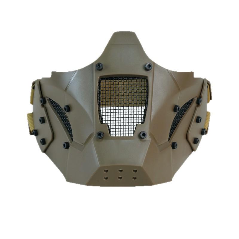 Masque Tactique Mi-Visage Halloween Cyberpunk - Design Guerrier de Fer Mécanique