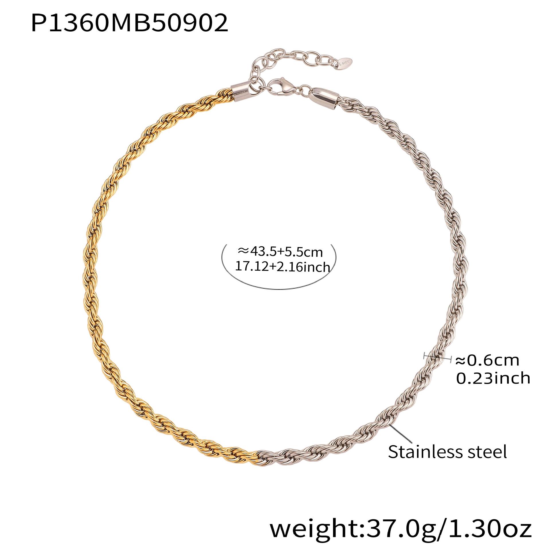 Qiong Yao Thickened Two-Tone Chain Necklace: European-American Style, Heavy Texture, Neutral Collarbone Design