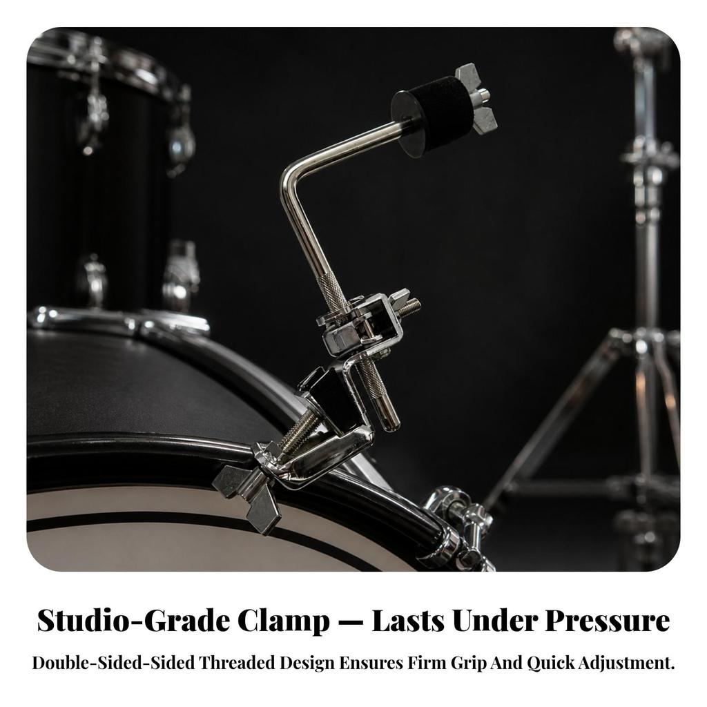 Long-Lasting Bass Drum Hoop Clamp with Mounting Rod Secure Zinc-Alloy