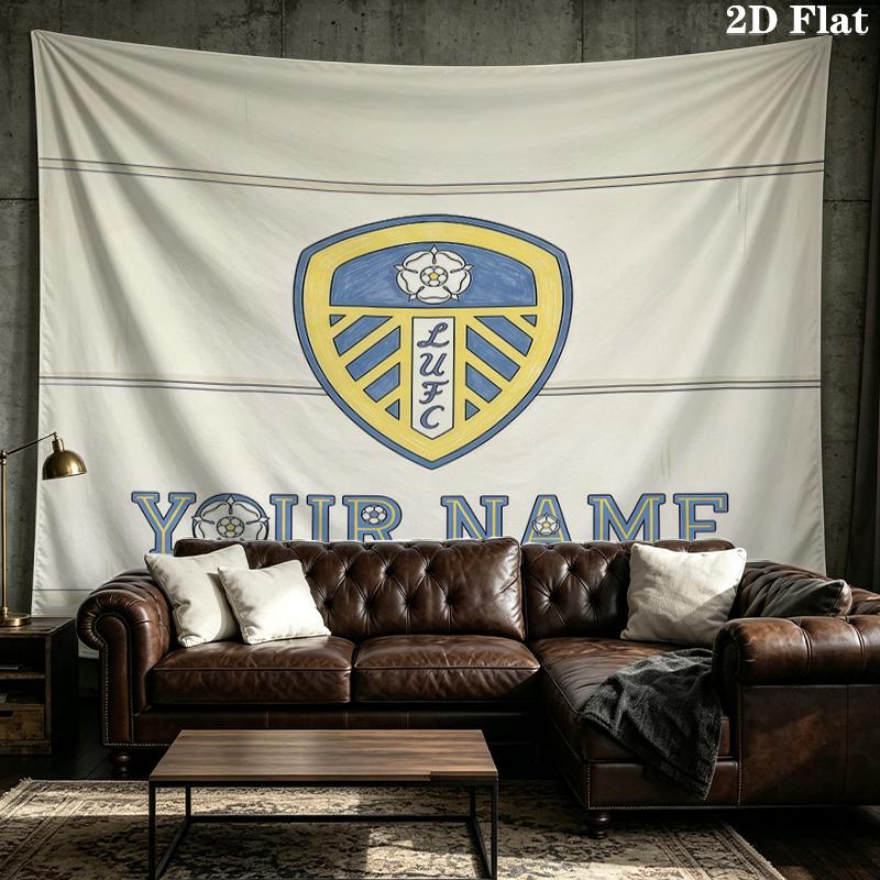 Custom Name Leeds United2 Printed Tapestry – Wall Hanging for Bedrooms, Dorms, and Home Decor