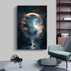 Starověká krajina Měsíc Noc Surrealismus Umění Malba na plátně Nástěnný Pop Plakáty a obrazy Fantasy Gate Moderní obývací pokoj Ložnice Domácí obrazy Výzdoba