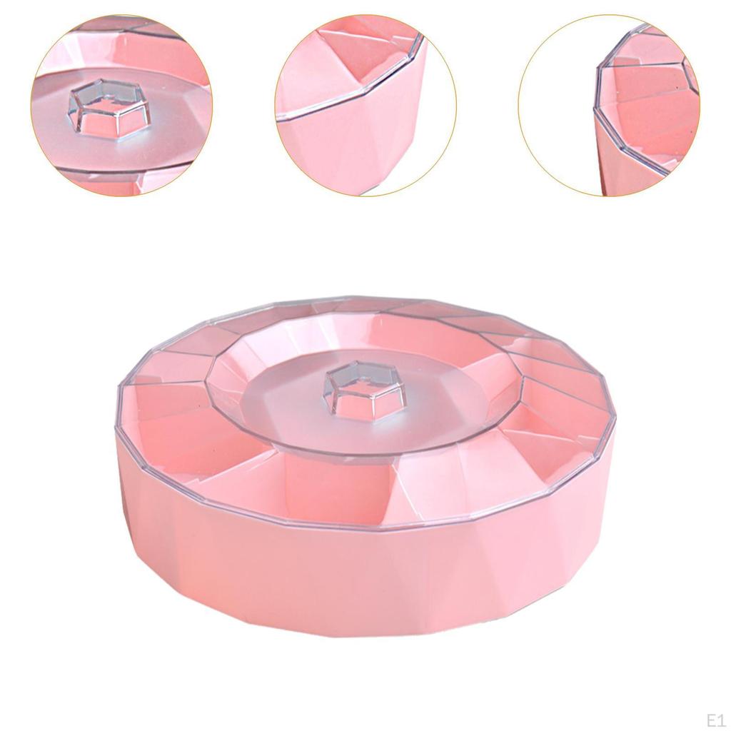 Nut Serving Container Dessert Tray 7 Compartment Transparent Lid Decoration Sectional Divided