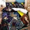 3D-gedrucktes Anime Yu Gi Oh Duell Bettwäsche-Set 3D-gedruckt Geeignet für Schlafzimmer Bettbezug-Set Mit Kissenbezügen Kinder Heimtextilien